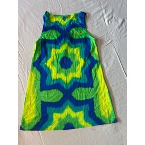 Speedo Tank Top Kids Medium Green Blue Excellent Tie Dye Starburst Athletic